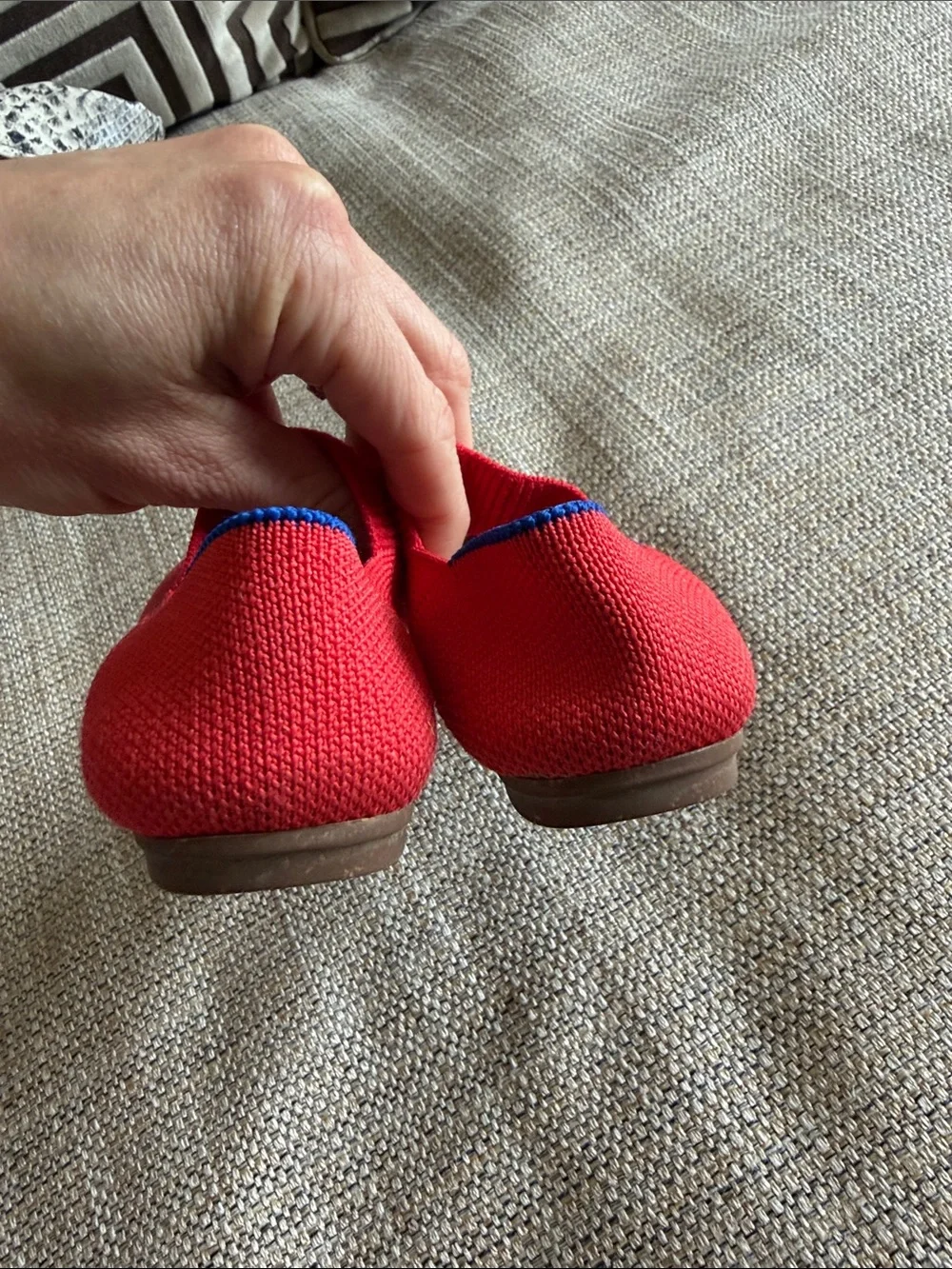 Rothy's Red Knit Mary Jane Kids Shoes